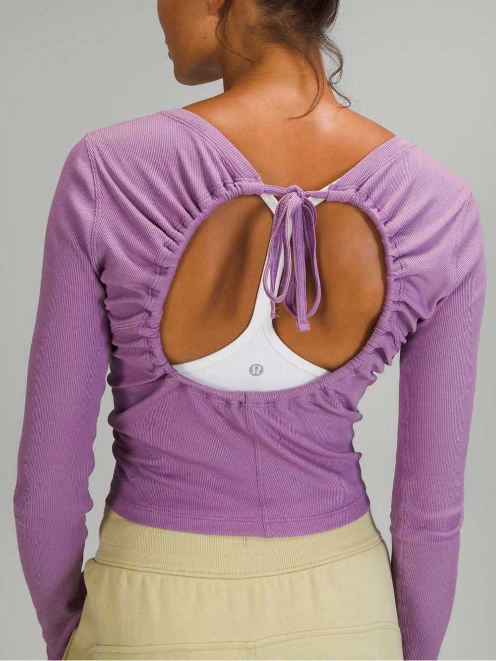 Lululemon Open Back Ribbed Long Sleeve Shirt - Wisteria Purple